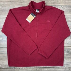 North Face Men Big Front Range 1/2 Zip Fleece Jacket Beetroot Heather SZ 2XL NEW